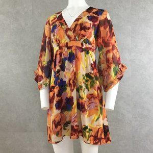 Maeve Anthropologie Silk Watercolor Dress, Size 6